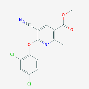 molecular formula C15H10Cl2N2O3 B2907079 Methyl 5-cyano-6-(2,4-dichlorophenoxy)-2-methylnicotinate CAS No. 303146-41-0