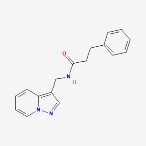 molecular formula C17H17N3O B2907080 3-phenyl-N-(pyrazolo[1,5-a]pyridin-3-ylmethyl)propanamide CAS No. 1396680-98-0