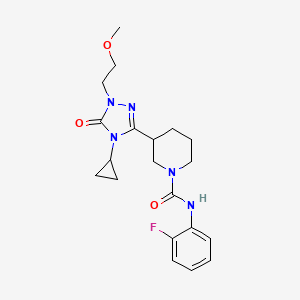 3-(4-cyclopropyl-1-(2-methoxyethyl)-5-oxo-4,5-dihydro-1H-1,2,4-triazol-3-yl)-N-(2-fluorophenyl)piperidine-1-carboxamide