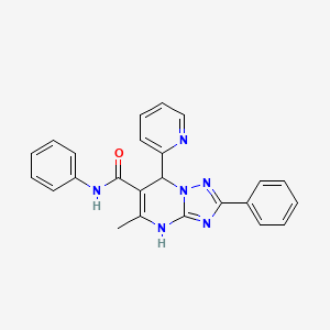 molecular formula C24H20N6O B2907096 5-methyl-N,2-diphenyl-7-(pyridin-2-yl)-4,7-dihydro-[1,2,4]triazolo[1,5-a]pyrimidine-6-carboxamide CAS No. 537000-74-1