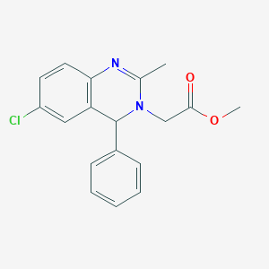 molecular formula C18H17ClN2O2 B2907097 METHYL 2-[6-CHLORO-2-METHYL-4-PHENYL-3(4H)-QUINAZOLINYL]ACETATE CAS No. 333306-32-4
