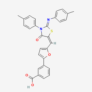 3-[5-[(E)-[3-(4-Methylphenyl)-2-(4-methylphenyl)imino-4-oxo-1,3-thiazolidin-5-ylidene]methyl]furan-2-yl]benzoic acid