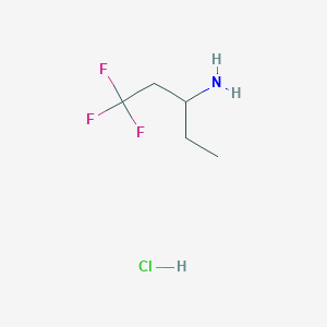 molecular formula C5H11ClF3N B2907108 1,1,1-Trifluoropentan-3-amine hydrochloride CAS No. 101055-07-6