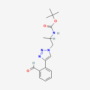 molecular formula C17H22N4O3 B2907120 Tert-butyl N-[1-[4-(2-formylphenyl)triazol-1-yl]propan-2-yl]carbamate CAS No. 2418717-97-0