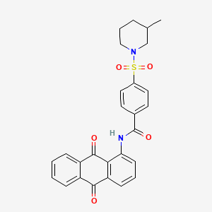 molecular formula C27H24N2O5S B2907122 N-(9,10-dioxo-9,10-dihydroanthracen-1-yl)-4-[(3-methylpiperidin-1-yl)sulfonyl]benzamide CAS No. 442556-88-9
