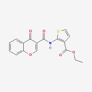 molecular formula C17H13NO5S B2907134 ethyl 2-(4-oxo-4H-chromene-3-carboxamido)thiophene-3-carboxylate CAS No. 888413-13-6