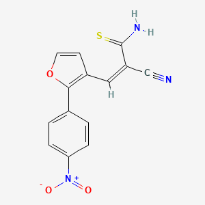 (Z)-2-cyano-3-(2-(4-nitrophenyl)furan-3-yl)prop-2-enethioamide