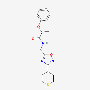 2-phenoxy-N-((3-(tetrahydro-2H-thiopyran-4-yl)-1,2,4-oxadiazol-5-yl)methyl)propanamide