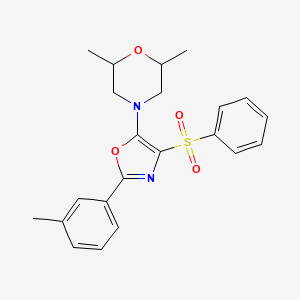 molecular formula C22H24N2O4S B2907149 4-[4-(benzenesulfonyl)-2-(3-methylphenyl)-1,3-oxazol-5-yl]-2,6-dimethylmorpholine CAS No. 862738-44-1