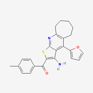 (3-amino-4-(furan-2-yl)-6,7,8,9-tetrahydro-5H-cyclohepta[b]thieno[3,2-e]pyridin-2-yl)(p-tolyl)methanone