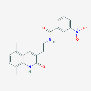 molecular formula C20H19N3O4 B2907154 N-[2-(5,8-dimethyl-2-oxo-1H-quinolin-3-yl)ethyl]-3-nitrobenzamide CAS No. 851406-47-8