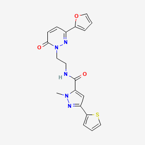 N-(2-(3-(furan-2-yl)-6-oxopyridazin-1(6H)-yl)ethyl)-1-methyl-3-(thiophen-2-yl)-1H-pyrazole-5-carboxamide