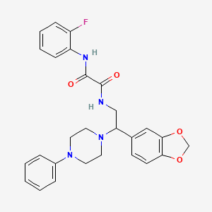 N-[2-(1,3-benzodioxol-5-yl)-2-(4-phenylpiperazin-1-yl)ethyl]-N'-(2-fluorophenyl)ethanediamide