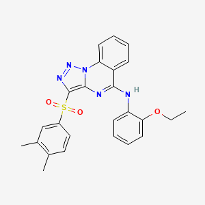 molecular formula C25H23N5O3S B2907189 3-(3,4-DIMETHYLBENZENESULFONYL)-N-(2-ETHOXYPHENYL)-[1,2,3]TRIAZOLO[1,5-A]QUINAZOLIN-5-AMINE CAS No. 872197-48-3