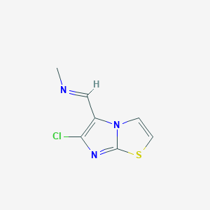 molecular formula C7H6ClN3S B2907192 N-[(6-chloroimidazo[2,1-b][1,3]thiazol-5-yl)methylene]methanamine CAS No. 477851-59-5