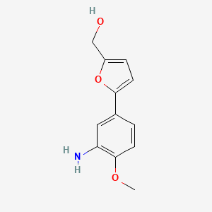 molecular formula C12H13NO3 B2907210 [5-(3-Amino-4-methoxyphenyl)furan-2-yl]methanol CAS No. 874468-53-8