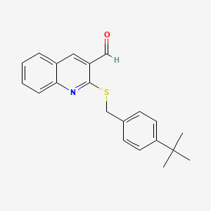 molecular formula C21H21NOS B2907221 2-{[4-(Tert-butyl)benzyl]sulfanyl}-3-quinolinecarbaldehyde CAS No. 478065-52-0