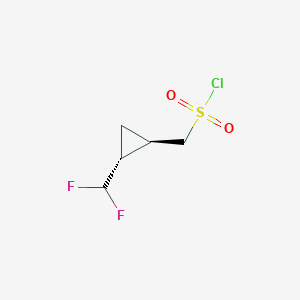 molecular formula C5H7ClF2O2S B2907247 [(1R,2R)-2-(Difluoromethyl)cyclopropyl]methanesulfonyl chloride CAS No. 2137734-68-8