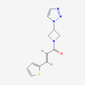 molecular formula C12H12N4OS B2907252 (2E)-3-(thiophen-2-yl)-1-[3-(1H-1,2,3-triazol-1-yl)azetidin-1-yl]prop-2-en-1-one CAS No. 2035008-31-0