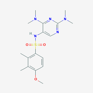 molecular formula C17H25N5O3S B2907263 N-(2,4-bis(dimethylamino)pyrimidin-5-yl)-4-methoxy-2,3-dimethylbenzenesulfonamide CAS No. 1448134-87-9