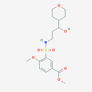 molecular formula C17H25NO7S B2907266 methyl 3-{[3-hydroxy-3-(oxan-4-yl)propyl]sulfamoyl}-4-methoxybenzoate CAS No. 2034397-13-0