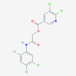 molecular formula C14H7Cl5N2O3 B2907282 [2-Oxo-2-(2,4,5-trichloroanilino)ethyl] 5,6-dichloropyridine-3-carboxylate CAS No. 391653-36-4