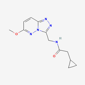 molecular formula C12H15N5O2 B2907300 2-cyclopropyl-N-({6-methoxy-[1,2,4]triazolo[4,3-b]pyridazin-3-yl}methyl)acetamide CAS No. 2320516-94-5