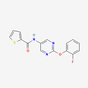 molecular formula C15H10FN3O2S B2907324 N-[2-(2-fluorophenoxy)pyrimidin-5-yl]thiophene-2-carboxamide CAS No. 1396870-30-6