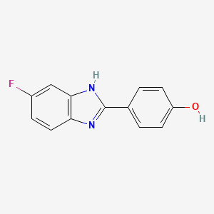 molecular formula C13H9FN2O B2907325 4-(5-Fluoro-1H-benzimidazol-2-yl)phenol CAS No. 156144-39-7