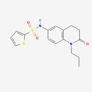 molecular formula C16H18N2O3S2 B2907333 N-(2-oxo-1-propyl-1,2,3,4-tetrahydroquinolin-6-yl)thiophene-2-sulfonamide CAS No. 941991-90-8