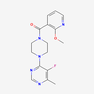 molecular formula C16H18FN5O2 B2907346 5-Fluoro-4-[4-(2-methoxypyridine-3-carbonyl)piperazin-1-yl]-6-methylpyrimidine CAS No. 2380178-74-3