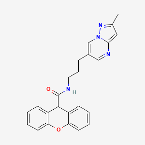 molecular formula C24H22N4O2 B2907348 N-(3-(2-methylpyrazolo[1,5-a]pyrimidin-6-yl)propyl)-9H-xanthene-9-carboxamide CAS No. 1797141-91-3