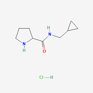 molecular formula C9H17ClN2O B2907392 N-(Cyclopropylmethyl)pyrrolidine-2-carboxamide;hydrochloride CAS No. 2460755-59-1