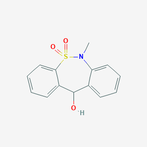 molecular formula C14H13NO3S B029074 6,11-Dihydro-6-methyldibenzo(c,f)(1,2)thiazepin-11-ol 5,5-dioxide CAS No. 26638-56-2