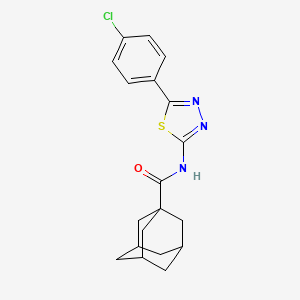 molecular formula C19H20ClN3OS B2907408 N-[5-(4-chlorophenyl)-1,3,4-thiadiazol-2-yl]adamantane-1-carboxamide CAS No. 392242-10-3
