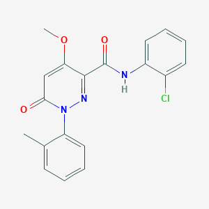 molecular formula C19H16ClN3O3 B2907412 N-(2-chlorophenyl)-4-methoxy-1-(2-methylphenyl)-6-oxo-1,6-dihydropyridazine-3-carboxamide CAS No. 941926-68-7