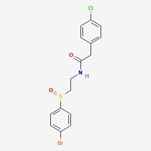 molecular formula C16H15BrClNO2S B2907419 N-(2-((4-Bromophenyl)sulfinyl)ethyl)-2-(4-chlorophenyl)acetamide CAS No. 477710-80-8