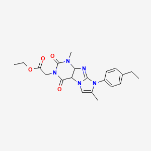 molecular formula C21H23N5O4 B2907453 ethyl 2-[8-(4-ethylphenyl)-1,7-dimethyl-2,4-dioxo-1H,2H,3H,4H,8H-imidazo[1,2-g]purin-3-yl]acetate CAS No. 876901-52-9