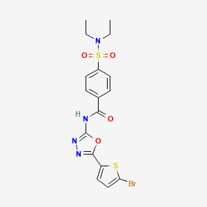 molecular formula C17H17BrN4O4S2 B2907465 N-[5-(5-bromothiophen-2-yl)-1,3,4-oxadiazol-2-yl]-4-(diethylsulfamoyl)benzamide CAS No. 1021070-77-8