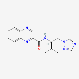 molecular formula C16H18N6O B2907469 N-(3-methyl-1-(1H-1,2,4-triazol-1-yl)butan-2-yl)quinoxaline-2-carboxamide CAS No. 2034534-52-4