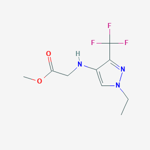 molecular formula C9H12F3N3O2 B2907488 Methyl 2-[[1-ethyl-3-(trifluoromethyl)pyrazol-4-yl]amino]acetate CAS No. 2247207-43-6