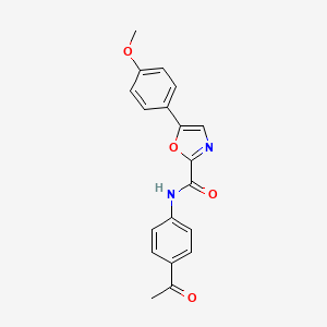 molecular formula C19H16N2O4 B2907531 N-(4-acetylphenyl)-5-(4-methoxyphenyl)-1,3-oxazole-2-carboxamide CAS No. 955631-39-7