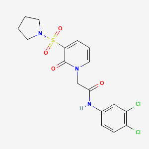molecular formula C17H17Cl2N3O4S B2907535 N-(3,4-dichlorophenyl)-2-[2-oxo-3-(pyrrolidine-1-sulfonyl)-1,2-dihydropyridin-1-yl]acetamide CAS No. 1251608-65-7