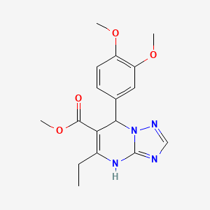 molecular formula C17H20N4O4 B2907548 Methyl 7-(3,4-dimethoxyphenyl)-5-ethyl-4,7-dihydro-[1,2,4]triazolo[1,5-a]pyrimidine-6-carboxylate CAS No. 725217-87-8