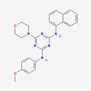 molecular formula C24H24N6O2 B2907580 N2-(4-methoxyphenyl)-6-(morpholin-4-yl)-N4-(naphthalen-1-yl)-1,3,5-triazine-2,4-diamine CAS No. 946209-08-1