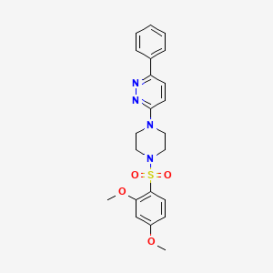 molecular formula C22H24N4O4S B2907630 3-(4-((2,4-Dimethoxyphenyl)sulfonyl)piperazin-1-yl)-6-phenylpyridazine CAS No. 1021131-30-5