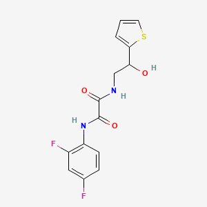 molecular formula C14H12F2N2O3S B2907681 N'-(2,4-difluorophenyl)-N-[2-hydroxy-2-(thiophen-2-yl)ethyl]ethanediamide CAS No. 1351623-05-6