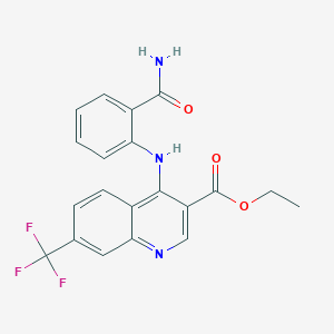 Ethyl 4-[(2-carbamoylphenyl)amino]-7-(trifluoromethyl)quinoline-3-carboxylate