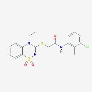 N-(3-chloro-2-methylphenyl)-2-((4-ethyl-1,1-dioxido-4H-benzo[e][1,2,4]thiadiazin-3-yl)thio)acetamide