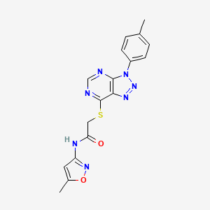 molecular formula C17H15N7O2S B2907691 N-(5-methyl-1,2-oxazol-3-yl)-2-{[3-(4-methylphenyl)-3H-[1,2,3]triazolo[4,5-d]pyrimidin-7-yl]sulfanyl}acetamide CAS No. 863459-69-2